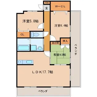 リビエール ノガミ【4階】の間取り