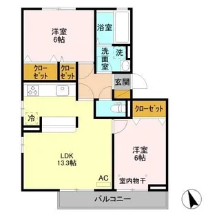 ペイサージュ B/D【2階】の間取り