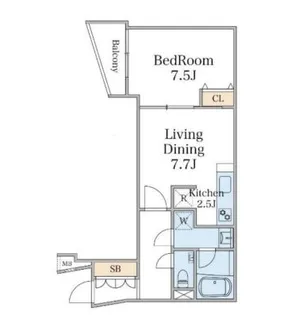 エクセルシオール目黒三田【1階】の間取り