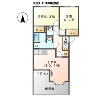 サンファーレ里小牧【1階】の間取り