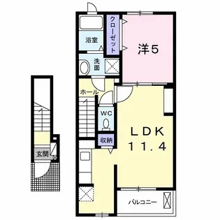 東京都日野市日野台5【アパート】の間取り