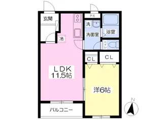 リバーユA【1階】の間取り