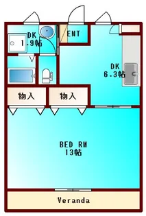 プリヴェール新浜【1階】の間取り