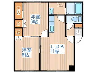 平岸ハイツ【2階】の間取り