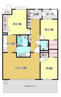 リビンコートプライム伊福町【2階】の間取り