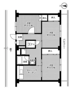 ビレッジハウス城蓮寺5号棟【3階】の間取り