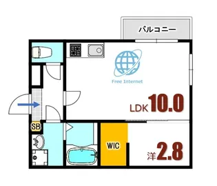 セブンプロート坂西【2階】の間取り