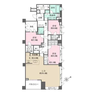 神奈川県鎌倉市小町2【マンション】の間取り