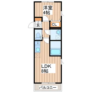 フラクタス南仙台【2階】の間取り