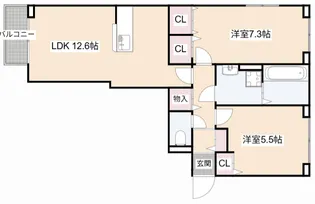 大阪府高槻市郡家新町【アパート】の間取り