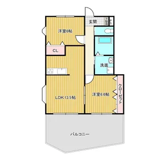 2LDKの間取り画像