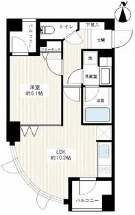 カスタリア高輪台【3階】の間取り
