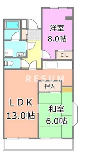 第2大越ビル【8階】の間取り