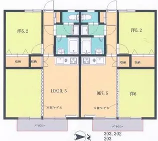 東京都三鷹市上連雀4【アパート】の間取り