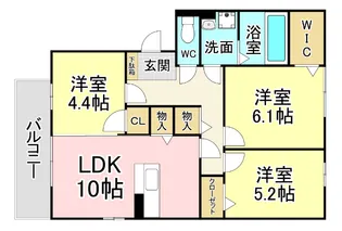 アムール中井【3階】の間取り