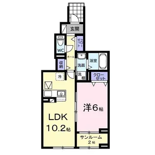 サンリットヒル【1階】の間取り