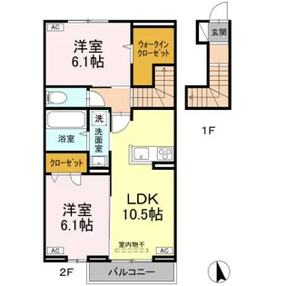 徳島県板野郡北島町江尻字宮ノ本【アパート】の間取り