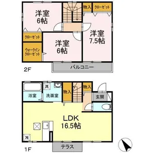 東京都昭島市大神町2【一戸建】の間取り