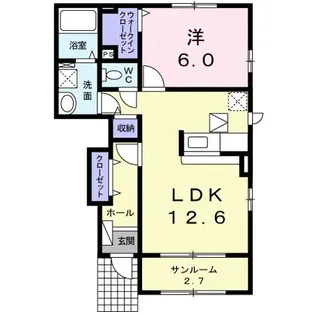ハッピーハウス 川辺【1階】の間取り