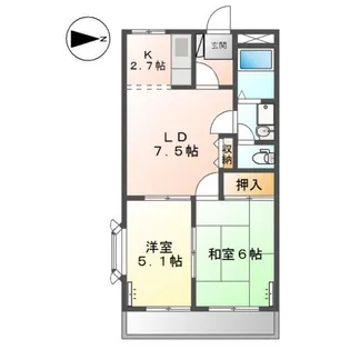 岡山県岡山市中区長岡【アパート】の間取り