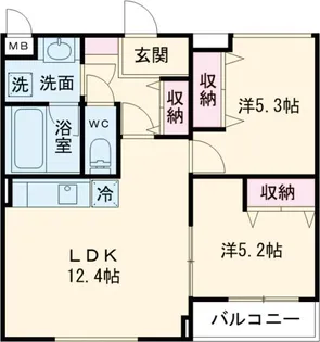 Papillon Sekimae【1階】の間取り