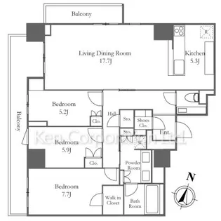 ブランズ本郷【12階】の間取り