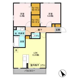 ジュネきさら津【3階】の間取り