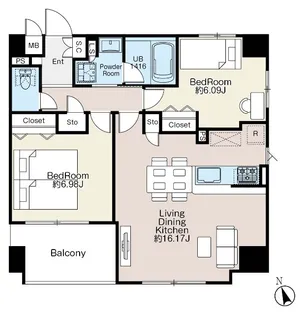 クロッシング明石町【4階】の間取り
