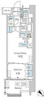 レガシス中目黒【4階】の間取り