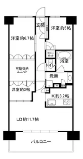 ブランシエラ岡山【13階】の間取り