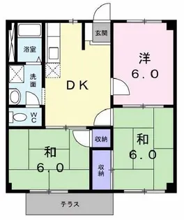 ニューシティー粟津【1階】の間取り