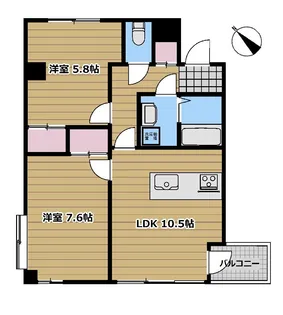 モンサンミッシェル【3階】の間取り