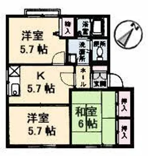 ルミナス矢賀 B棟【1階】の間取り