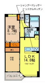 ジニアルコート大橋【2階】の間取り