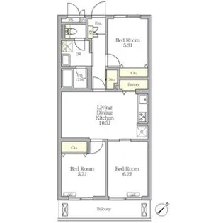 メゾンカルム中落合South【2階】の間取り