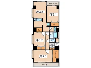 グリーンパーク横須賀中央【5階】の間取り