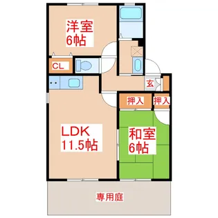 ハイカムールセゾン【1階】の間取り