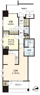 ソシオタワー十日市【13階】の間取り