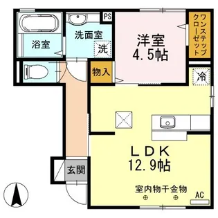 ヴィオーラ旭町 B【1階】の間取り