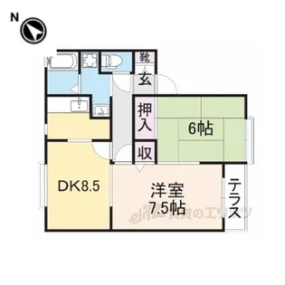 サニーハイツ香里園【1階】の間取り