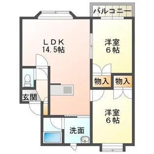 ニューハイツ明野【1階】の間取り