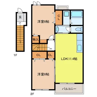パイン・フィールド【2階】の間取り
