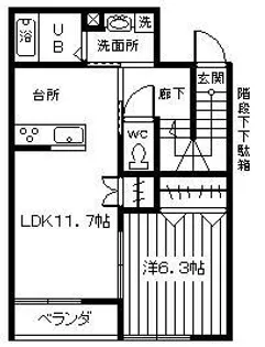 プランドールII【2階】の間取り