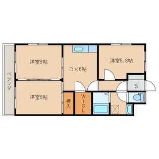 サンライズ新名爪【3階】の間取り