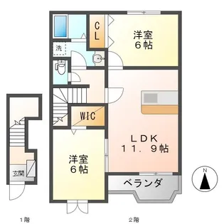 ボーグランデール長良 I【2階】の間取り