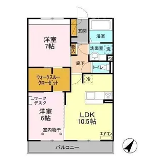 ティアレスI【3階】の間取り