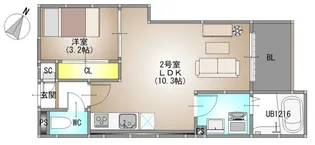 REGALEST 藤原光町【2階】の間取り