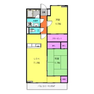 スカイコート菊川【1階】の間取り