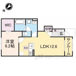 ルナクレシェンテ2【1階】の間取り