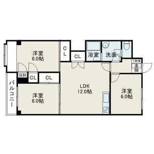 秀和南8条レジデンス【2階】の間取り